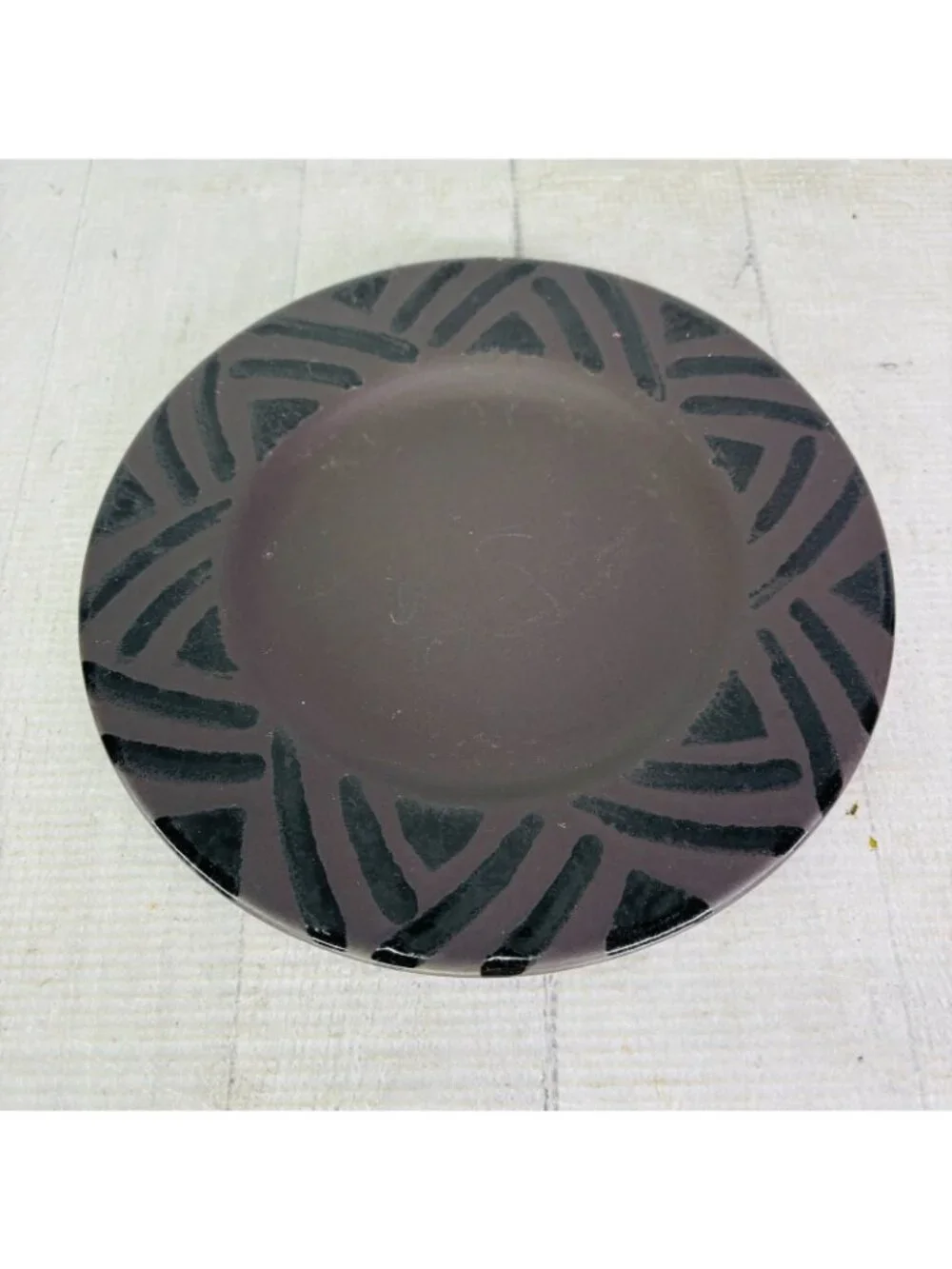 Pfaltzgraff MIDNIGHT SUN  Black Glossy Design Stoneware 8 1/8
